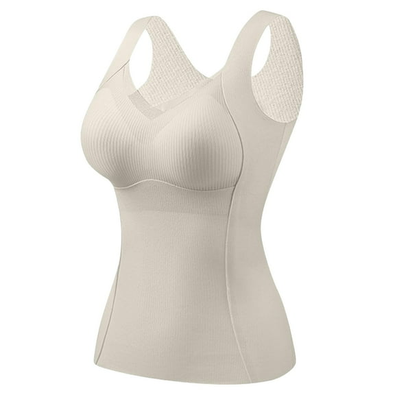 Mepaouo Sleeveless Thermal Tank Top for Women Sweetheart Neck Fleece Camisole Warm Base Layer(White,2XL)