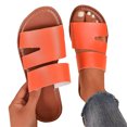 thumbnail image 1 of Mepaouo Slides for Women 2025 Minimalist Slip on Summer Flats Comfortable Soft Leather Flat Sandals, 1 of 8