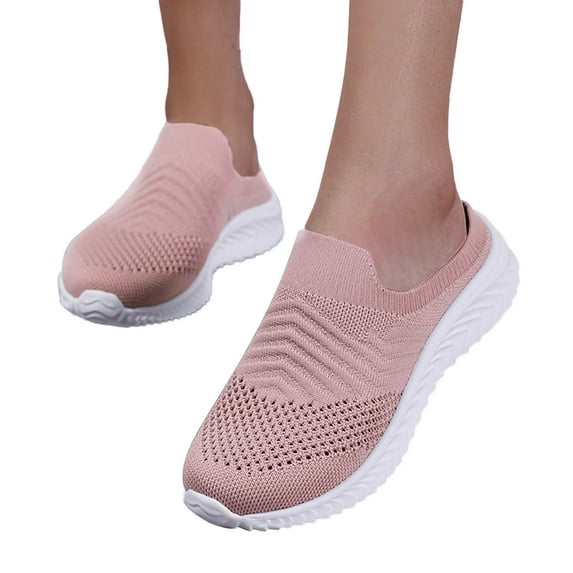 Mepaouo Slip On Shoes Women Slingback Non Slip Walking Shoes Lightweight Breathable Casual Shoes