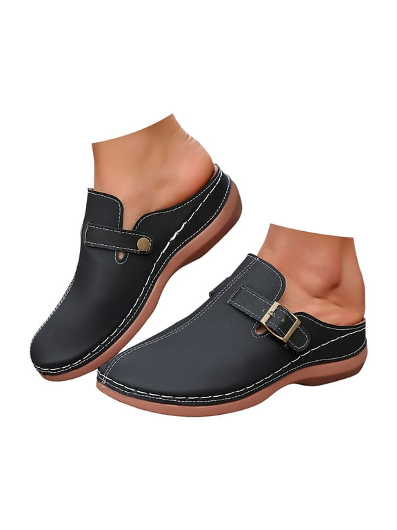 Slip on Mule Clogs for Women Arch Support Cork Footbed Walking Sandals Orthopedic Slides