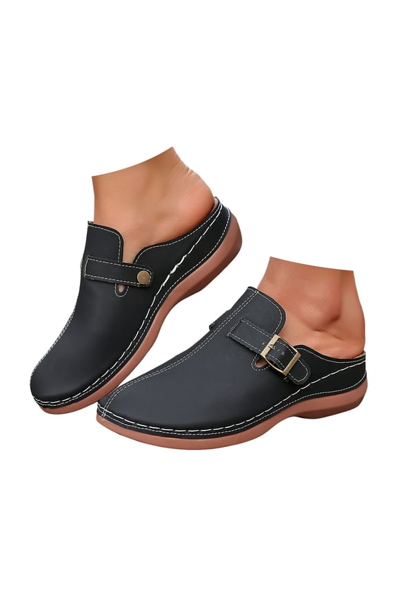 Slip on Mule Clogs for Women Arch Support Cork Footbed Walking Sandals Orthopedic Slides