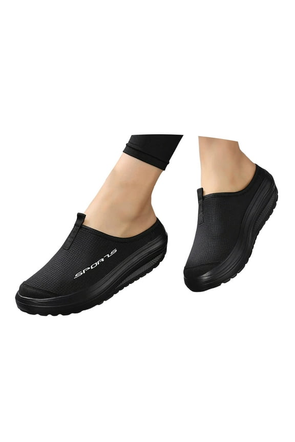 Slip on Platform Mules for Women Arch Support Wedge Sneakers Orthopedic Walking Slides Shoes