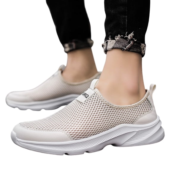 Mepaouo Slip on Sneakers Mesh Breathable Casual Walking Shoes Lightweight Foam Sole Running Shoes