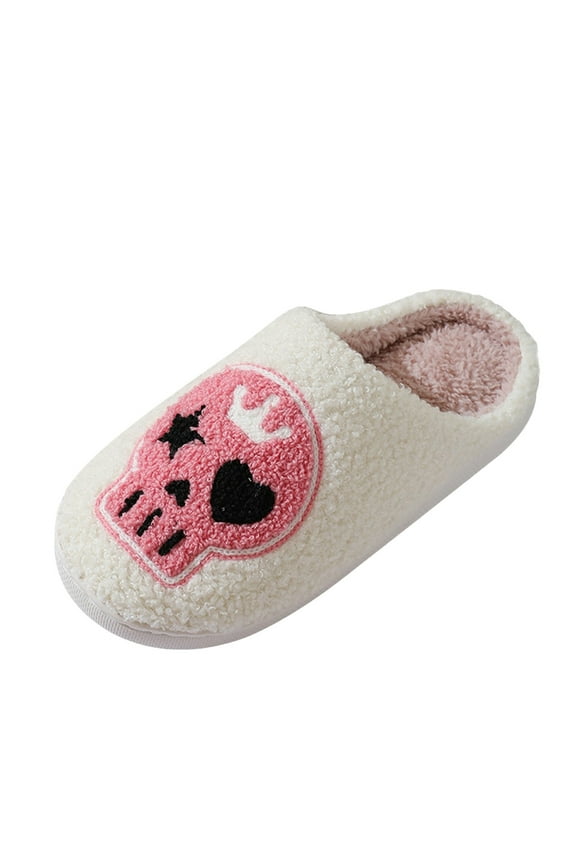 Slippers for Women Pink Skull Head Print House Slippers Gifts for Girlfriend Boyfriend