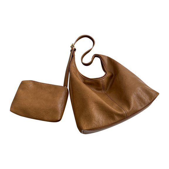 Mepaouo Slouchy Hobo Bags for Women Foldable Leather Shoulder Purses Ladies Top Handle Tote Handbag