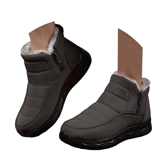 Mepaouo Snow Boots for Women Warm Fleece Lined Waterproof Outdoor Winter Shoe Booties(Coffee,7)