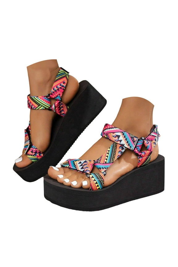 Sport Walking Water Sandals for Women Arch Support Platform Hiking Summer Wedge Slip on Shoes