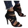 thumbnail image 1 of Mepaouo Strappy High Heels for Women Strech Band Pumps Heels Open Toe Walking Dress Sandals, 1 of 7
