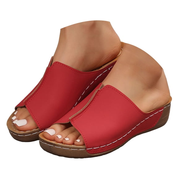 Mepaouo Summer Sandals for Women 2025 Platform Wedge Slides Arch Support Orthotic Casual Walking Shoes