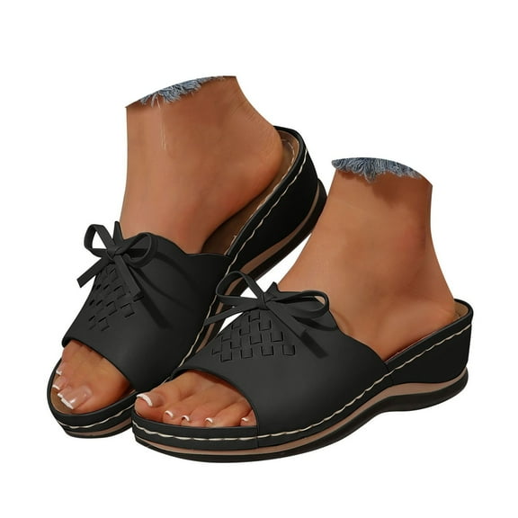 Mepaouo Summer Sandals for Women 2025 Platform Wedge Slides Arch Support Orthotic Walking Shoes