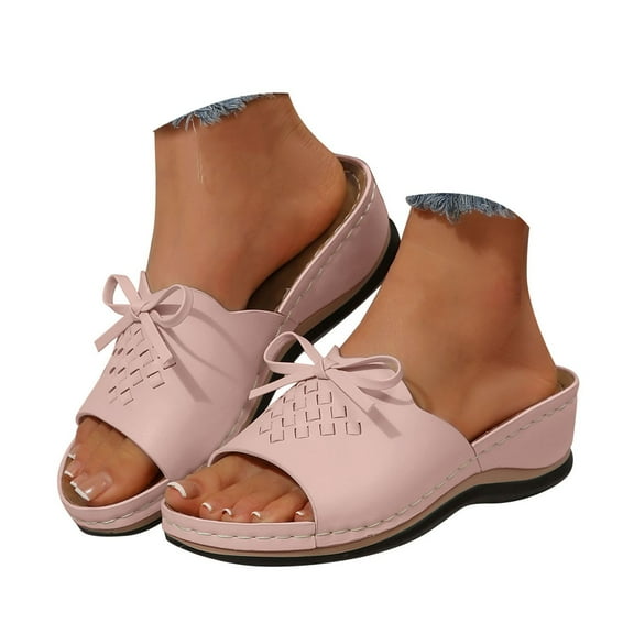 Mepaouo Summer Sandals for Women 2025 Platform Wedge Slides Arch Support Orthotic Walking Shoes