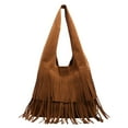 thumbnail image 1 of Mepaouo Tassel Suede Leather Shoulder Bags for Women Hobo Crossbody Tote Handbag Casual Sling Purse, 1 of 5