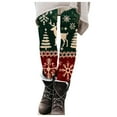 thumbnail image 1 of Mepaouo Thermal Long Underwear for Women Reindeer Santa Fleece Lined Base Layer Pants Long Johns(Green,2XL), 1 of 6