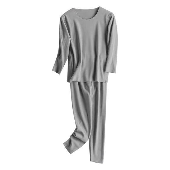 Mepaouo Thermal Underwear for Men Long Johns Set Base Layer Clothes for Cold Weather Winter(Gray,L)