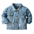 thumbnail image 1 of Mepaouo Toddler Baby Denim Jackets Boys Girls Long Sleeve Top Coat Kids Jeans Cowboy Overcoat Blue 18-24 Months, 1 of 6