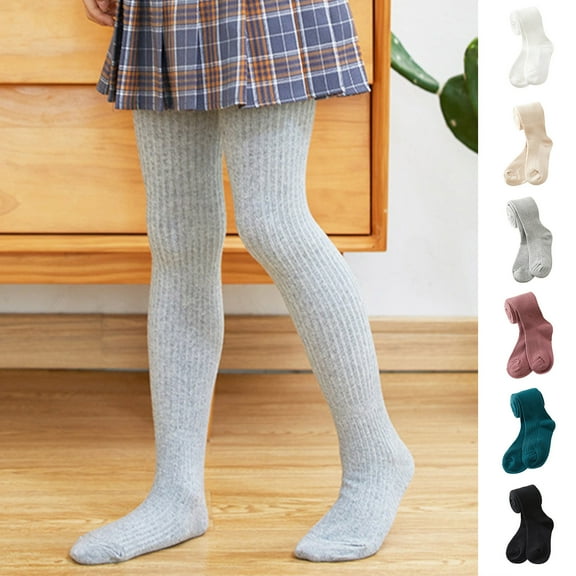 Mepaouo Toddler Baby Girls Tights Cable Knit Leggings Stockings Kids Footed Winter Cotton Pantyhose Beige 12-24 Months