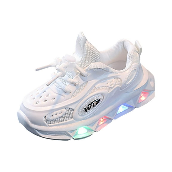 Mepaouo Toddler Baby Led Light up Sneakers Lightweight Boys Girls Mesh Sport Walking Running Shoes