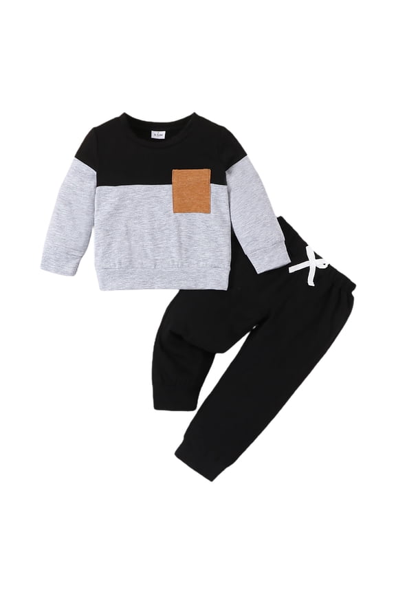 Toddler Boy Clothes Baby Kids Pullover Outfit Sweatshirt Top Jogger Pant 2 Piece Winter Set