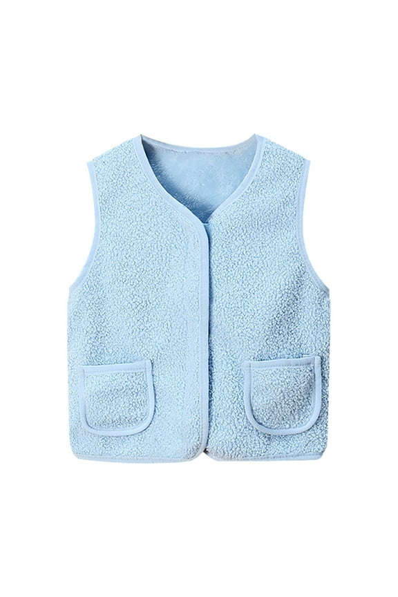 Toddler Boys Girls Vest Jacket Zip up Sleeveless Outerwear Fall Winter Coats Kids Fleece Clothes