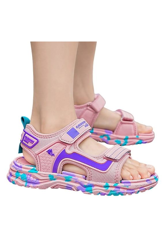 Toddler Boys Sport Sandals Double Adjustable Strap Lightweight Summer Walking Water Shoes 4-14Y