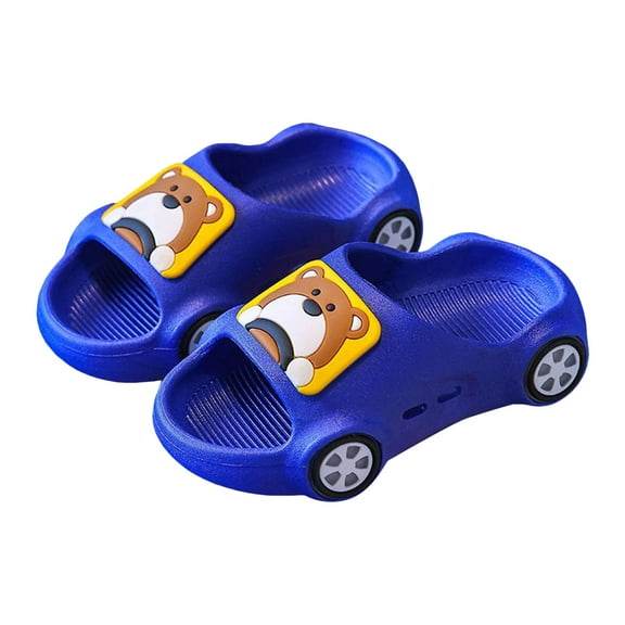 Mepaouo Toddler Car Cloud Slides Summer Beach Cute Shower Slippers Non Slip Boys Girls Bath Shoes Blue