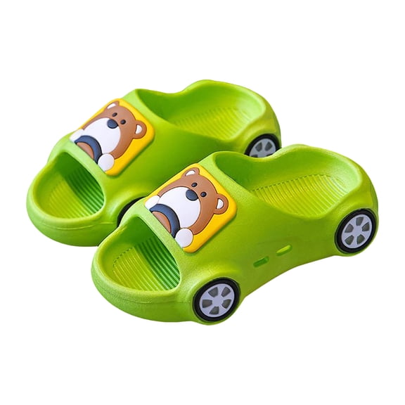 Mepaouo Toddler Car Cloud Slides Summer Beach Cute Shower Slippers Non Slip Boys Girls Bath Shoes Green