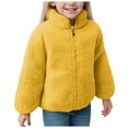 thumbnail image 1 of Mepaouo Toddler Fleece Jacket Boys Girls Long Sleeve Plush Outwear Kids Fall Winter Coat Zip up Tops Yellow 18-24 Months, 1 of 8