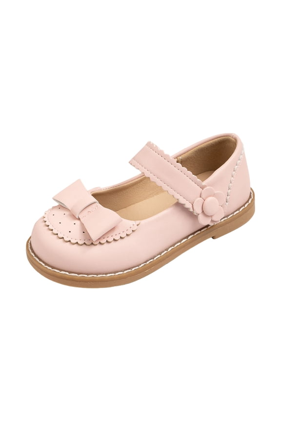 Toddler Girl Mary Jane Ballet Flat Dress Shoes Kids Bow School Uniform Walking Slip on Loafers
