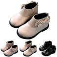 thumbnail image 1 of Mepaouo Toddler Girls Boys Combat Ankle Boots Little Kid Waterproof Outdoor Chelsea Fall Work Booties Black 9.5, 1 of 6