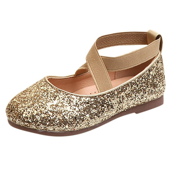 Mepaouo Toddler Girls Glitter Dress Shoes Slip on Ballet Mary Jane Flats for Princess Wedding Party School