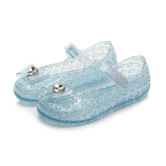 Mepaouo Toddler Girls Jelly Sandals Summer Beach Closed Toe Princess Dress Flat Shoes 2-7Y