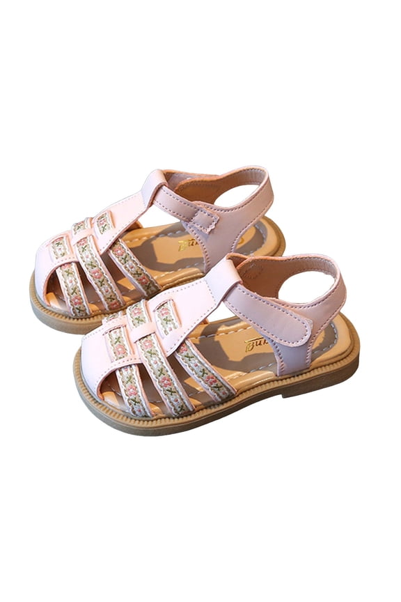 Toddler Girls Sandals Soft Rubber Princess Flat Shoes Summer Non Slip Water Shoes for Kids