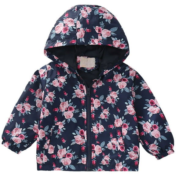 Mepaouo Toddler Hooded Jacket Baby Boys Girls Waterproof Fleece Winter Coat Clothes Zip up Outerwear Navy 2-3 Years