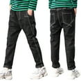 thumbnail image 1 of Mepaouo Toddler Kid Boy Jeans Elastic Waist Fashion Denim Pants Straight Leg Fit Full Length Trousers Black 5-6 Years, 1 of 6
