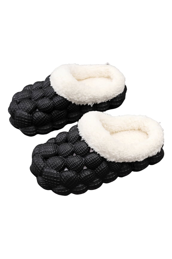 Toddler Lined Clog Slippers Kids House Shoes Winter Warm Plush Garden Sandals Boys Girls Mules Black 2