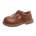 thumbnail image 1 of Mepaouo Toddler Little Girl Mary Jane Dress Shoes Ballet Flats Party School Princess Flower Shoes Brown, 1 of 7