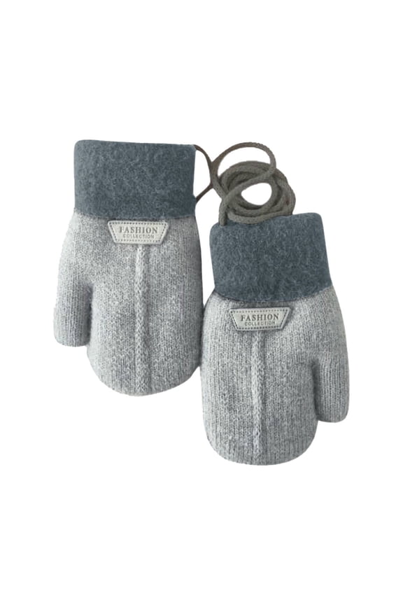 Toddler Stretch Mittens Full Finger Knit Snow Ski Gloves Winter Warm Thermal Set for Boys Girls