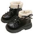 thumbnail image 1 of Mepaouo Toddler Winter Snow Boots Baby Girls Boys Combat Booties Waterproof Non Slip Outdoor Shoes Black, 1 of 9
