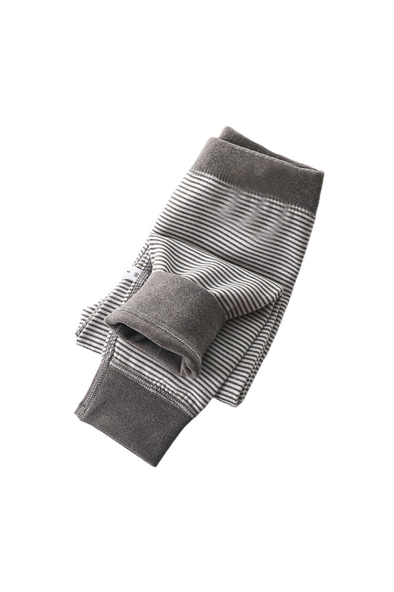 Toddlers Knit Jogger Pants Stripe Fleece Bottom Cinch Sweatpants Kids Warm Loungewear(Grey,90)