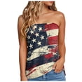 thumbnail image 1 of Mepaouo Tube Tops for Women Off Shoulder Strapless Tank Top American Flag Summer Vacation Bandeau Tunic, 1 of 5