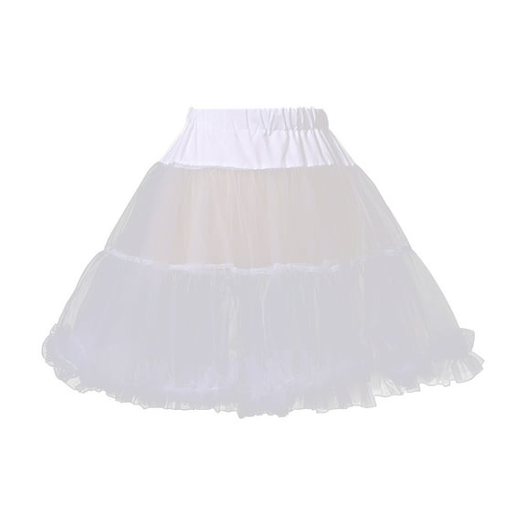 Mepaouo Tulle Petticoats for Women Elastic Waist Chiffon Underskirt Puffy Tutu Skirt
