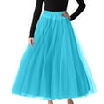 thumbnail image 1 of Mepaouo Tulle Skirts for Women Long Length Fairy Tiered A Line Mesh Elastic Waist Skirt Sizes L-5X, 1 of 3