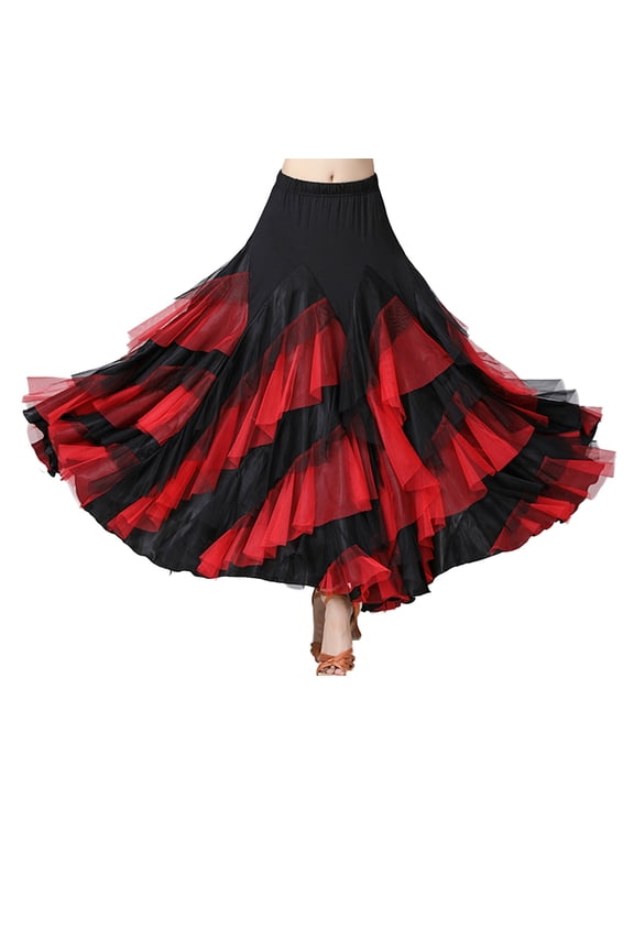 Tulle Skirts for Women Long Length Tutu A Line Elastic Waist Dance Ballroom Dress Sizes S-2X