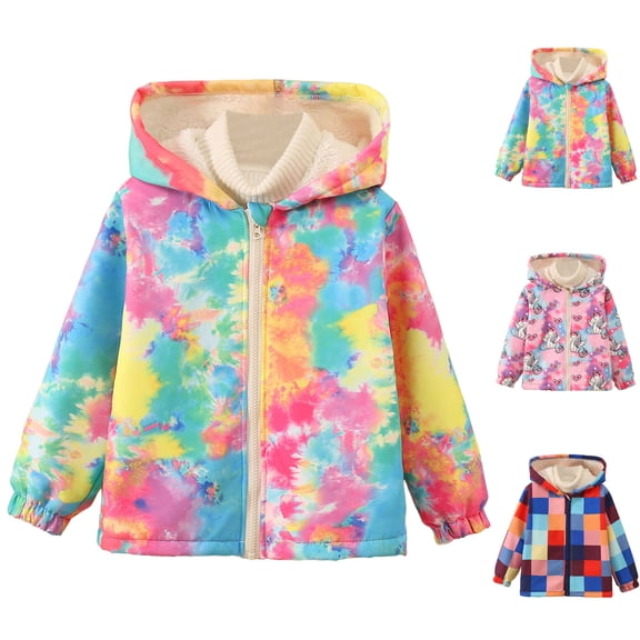 Mepaouo Unisex Boys Girls Fleece Jacket Hoodie Hooded Sweatshirt Toddler Waterproof Winter Outerwear Multicolour 5-6 Years