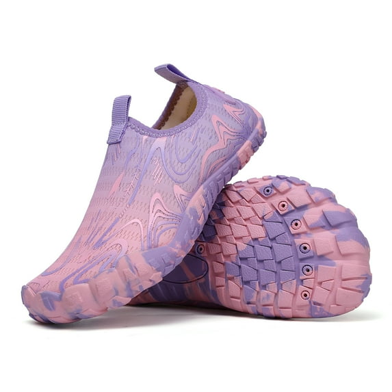 Mepaouo Water Shoes for Toddler Kids Boys Girls Barefoot Aqua Socks Quick Dry Beach Sports Shoes Purple