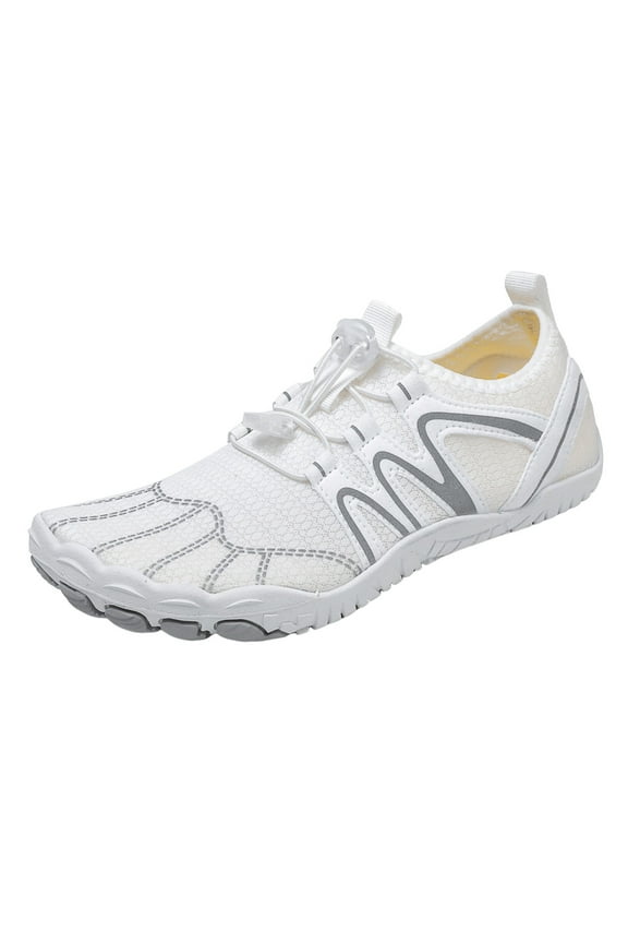 Water Shoes for Women Men Barefoot Breathable Quick Dry Aqua Sports Beach Hiking Sneakers White 9.5