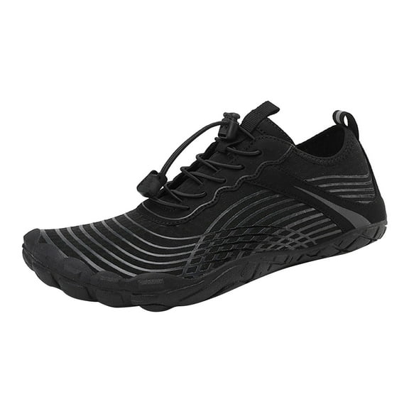 Mepaouo Water Shoes for Women Men Quick Dry Aqua Swim Pool Hiking Athletic Barefoot Shoes(Black,6)