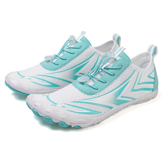 Mepaouo Water Shoes for Women Men Quick Dry Aqua Swim Slip on Barefoot Shoes for Pool Beach Surf Green Size 8.5