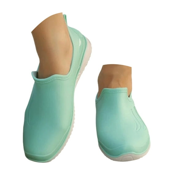 Mepaouo Waterproof Garden Shoes for Women Outdoor Slip on Rain Boots Rubber Ankle Booties Work Clogs