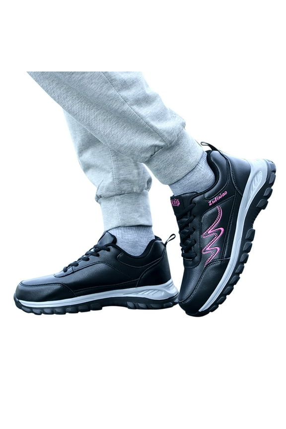 Waterproof Running Shoes for Women Lace up Walking Hiking Tennis Fashion Sneakers